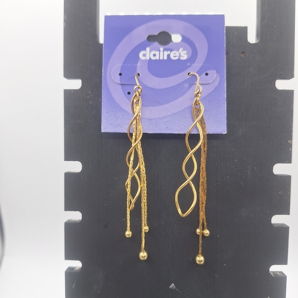 Claire's Gold Tone Dangle Earrings - Picture 1 of 6